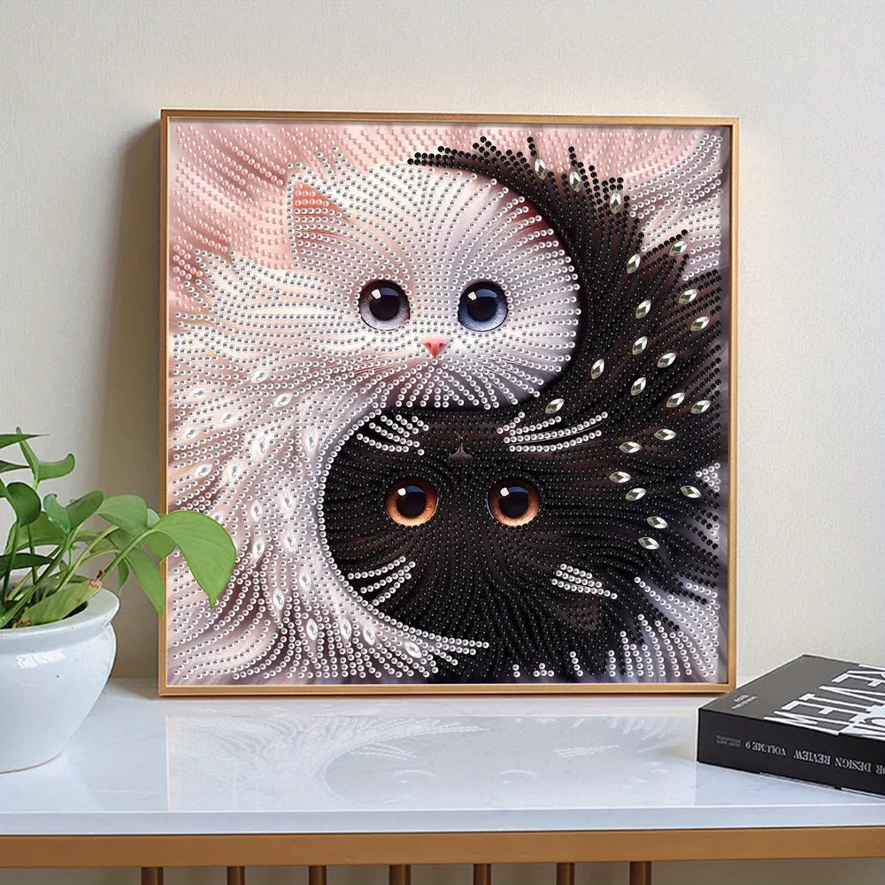 Diamantmalerei Yin Yang Katze 30x30cm