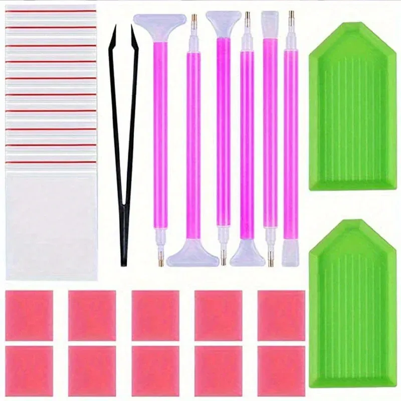Diamantmalerei Zubehör Set 29 Teile mit Stift und Pinzette
