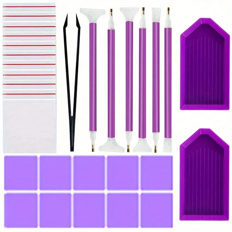 Diamantmalerei Zubehör Set 29 Teile mit Stift und Pinzette