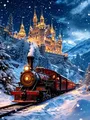 Diamantmalerei Zug Winterlandschaft 20 bis 70 cm rund oder eckig – Farbe 1024