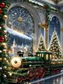 Diamantmalerei Zug Winterlandschaft 20 bis 70 cm rund oder eckig – Farbe 1025