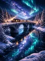 Diamantmalerei Zug Winterlandschaft 20 bis 70 cm rund oder eckig – Farbe 1028