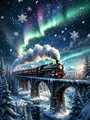 Diamantmalerei Zug Winterlandschaft 20 bis 70 cm rund oder eckig – Farbe 1031