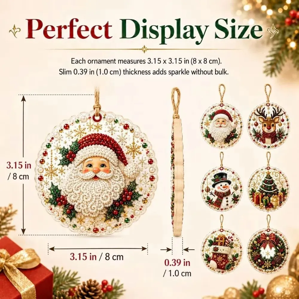 Diamantmosaik Weihnachtsanhänger 6 bis 12 Stück