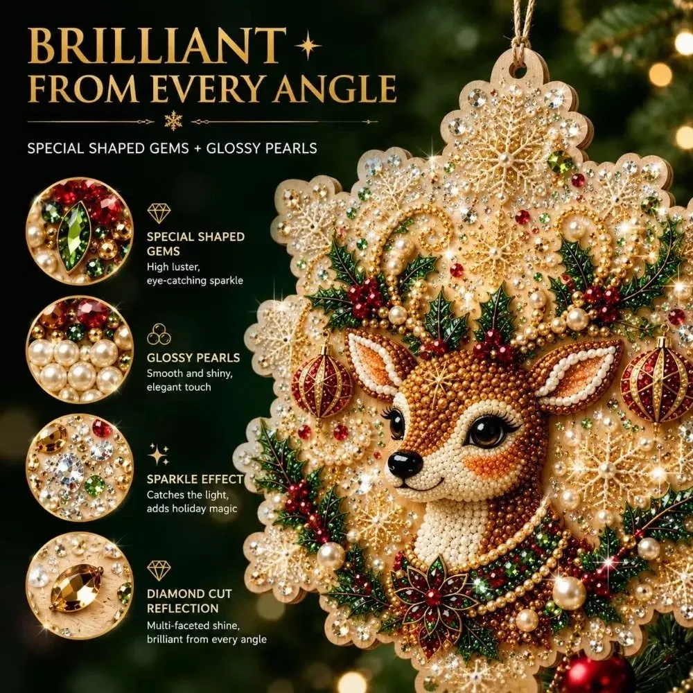 Diamantmosaik Weihnachtsanhänger 6 bis 12 Stück