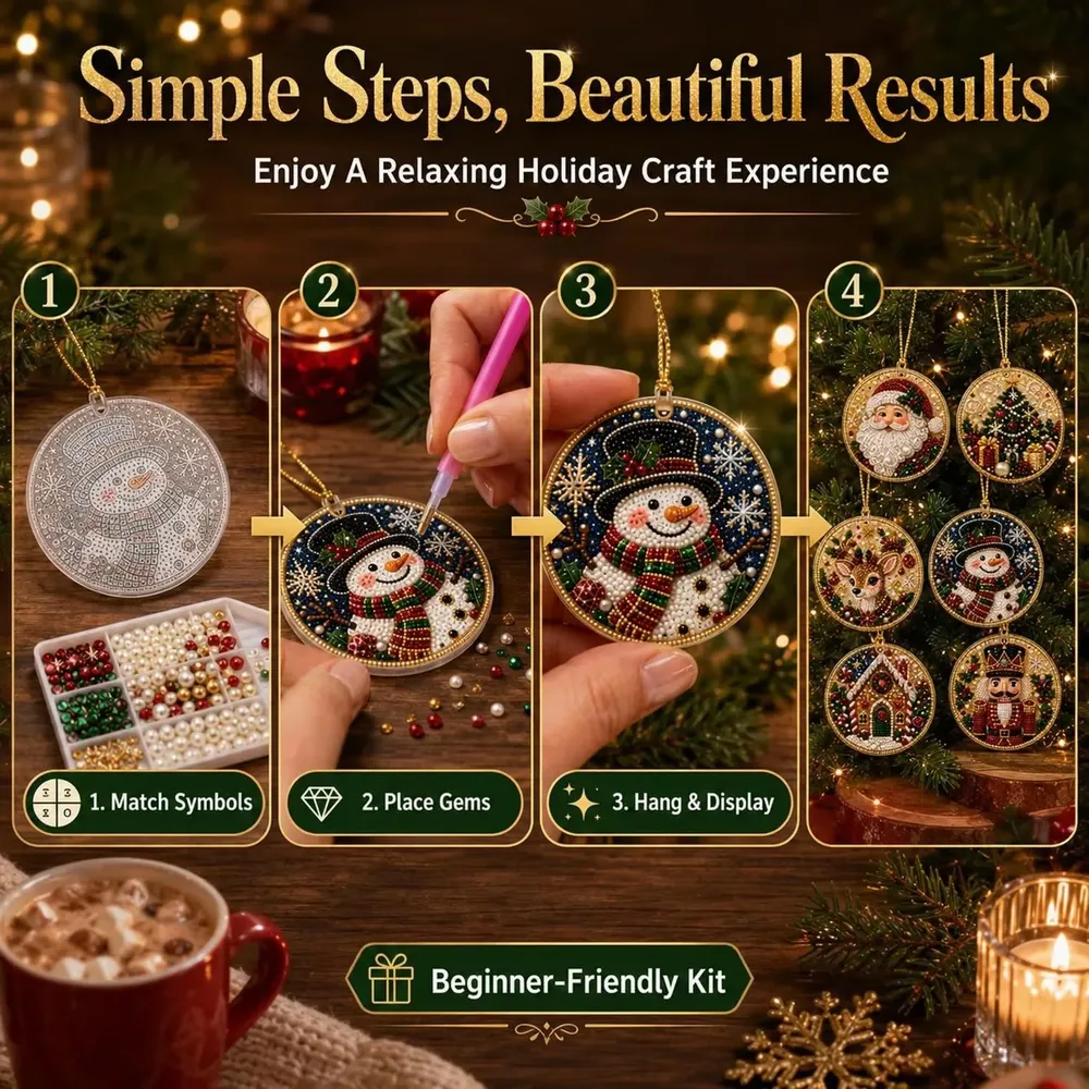 Diamantmosaik Weihnachtsanhänger 6 bis 12 Stück