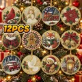 Diamantmosaik Weihnachtsanhänger 6 bis 12 Stück – Color E 12PCS
