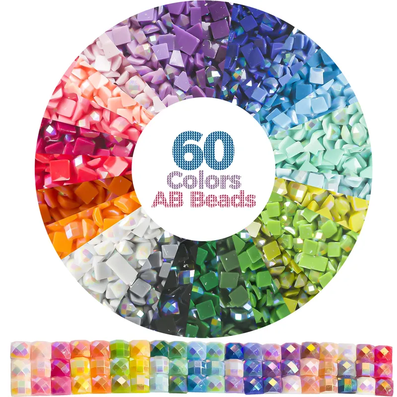 Diamantperlen Harz 60 Farben quadratisch 2,5 mm