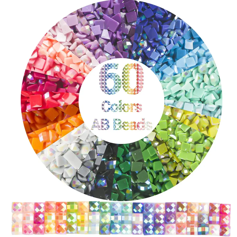 Diamantperlen Harz 60 Farben quadratisch 2,5 mm