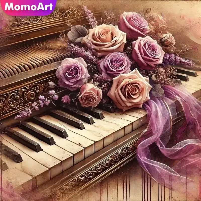Diamantstickerei Klavier Musikinstrument 20x20cm bis 50x50cm