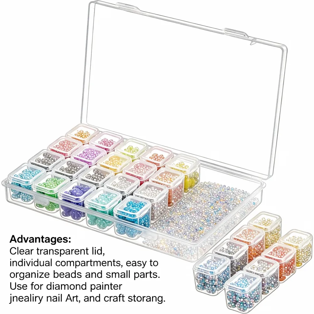 Diamond Painting Aufbewahrung 10 Sets mit 28 Fächern für Zubehör