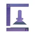 Diamond Painting Ausrichtungswerkzeug Set mit Lineal – Farbe Black Purple square