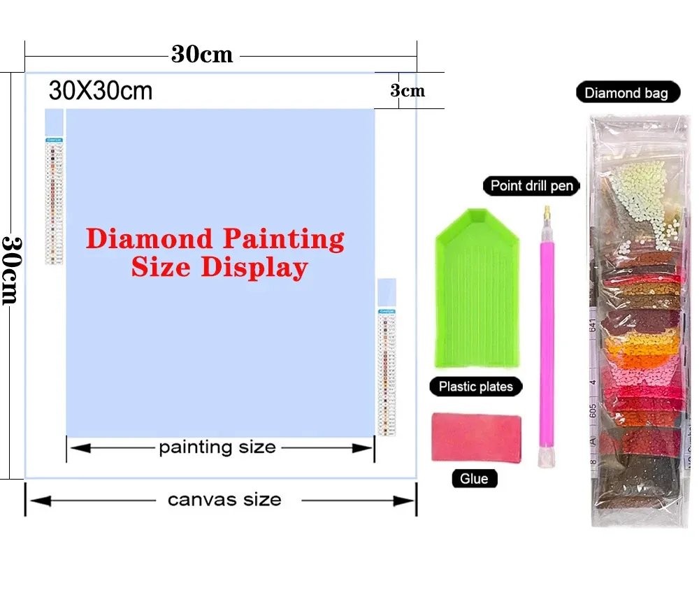 Diamond Painting Katze AB Diamanten rund oder quadratisch 20 bis 35 cm