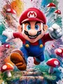 Diamond Painting Mario Bros Mosaik handgefertigt rund oder quadratisch – Farbe Rot (3)