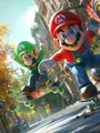 Diamond Painting Mario Bros Mosaik handgefertigt rund oder quadratisch – Farbe Blau (8)