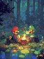 Diamond Painting Mario Bros Mosaik handgefertigt rund oder quadratisch – Farbe Schokolade (21)