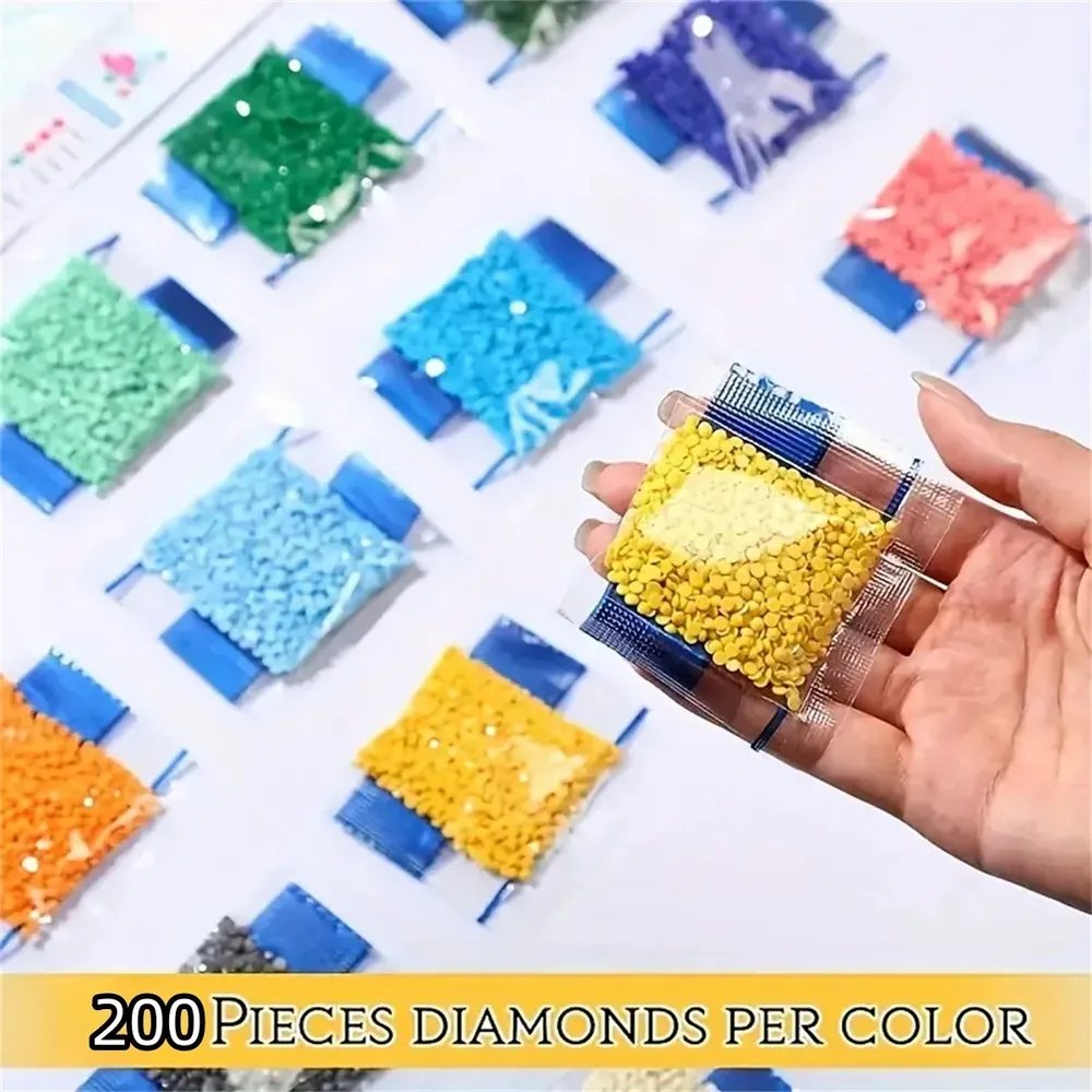 Diamond Painting Perlen 9600 Stück Kristall zufällig gefärbt 48 Arten