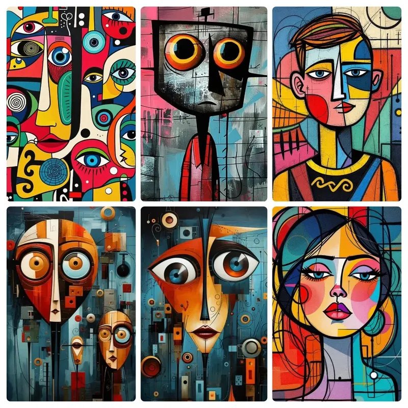 Diamond Painting Picasso Stil Figuren Mosaik handgefertigt rund quadratisch