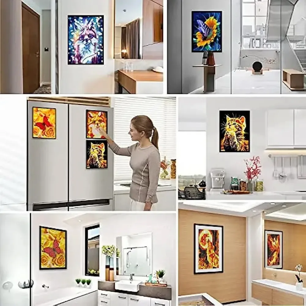 Diamond Painting Rahmen magnetisch 28 x 38 cm selbstklebend schwarz