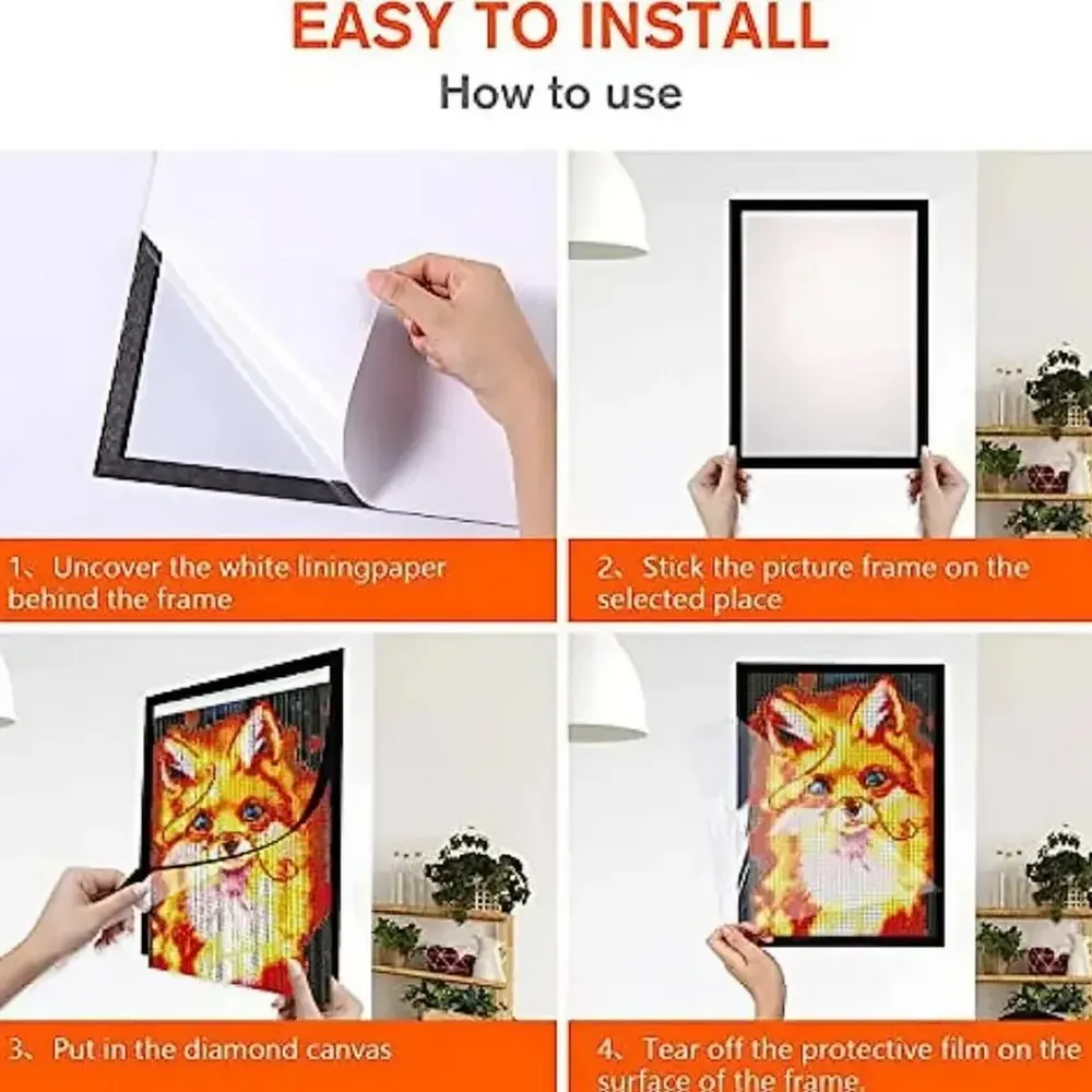 Diamond Painting Rahmen magnetisch 28 x 38 cm selbstklebend schwarz