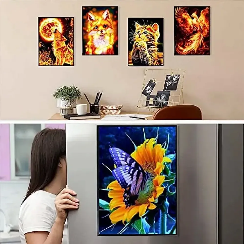 Diamond Painting Rahmen magnetisch 28 x 38 cm selbstklebend schwarz