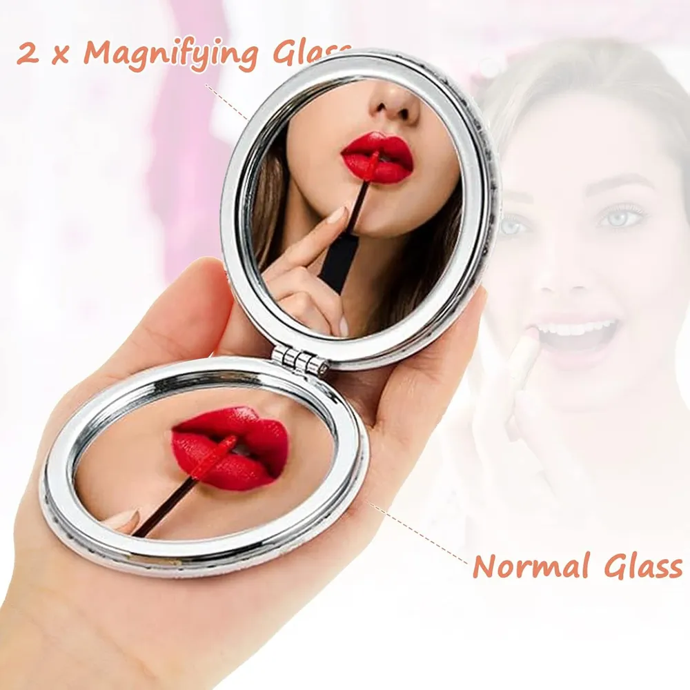 Diamond Painting Set kleiner Spiegel Weihnachtsmuster PU Leder Geschenk