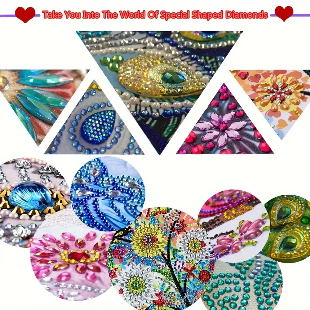 Diamond Painting Set kleiner Spiegel Weihnachtsmuster PU Leder Geschenk