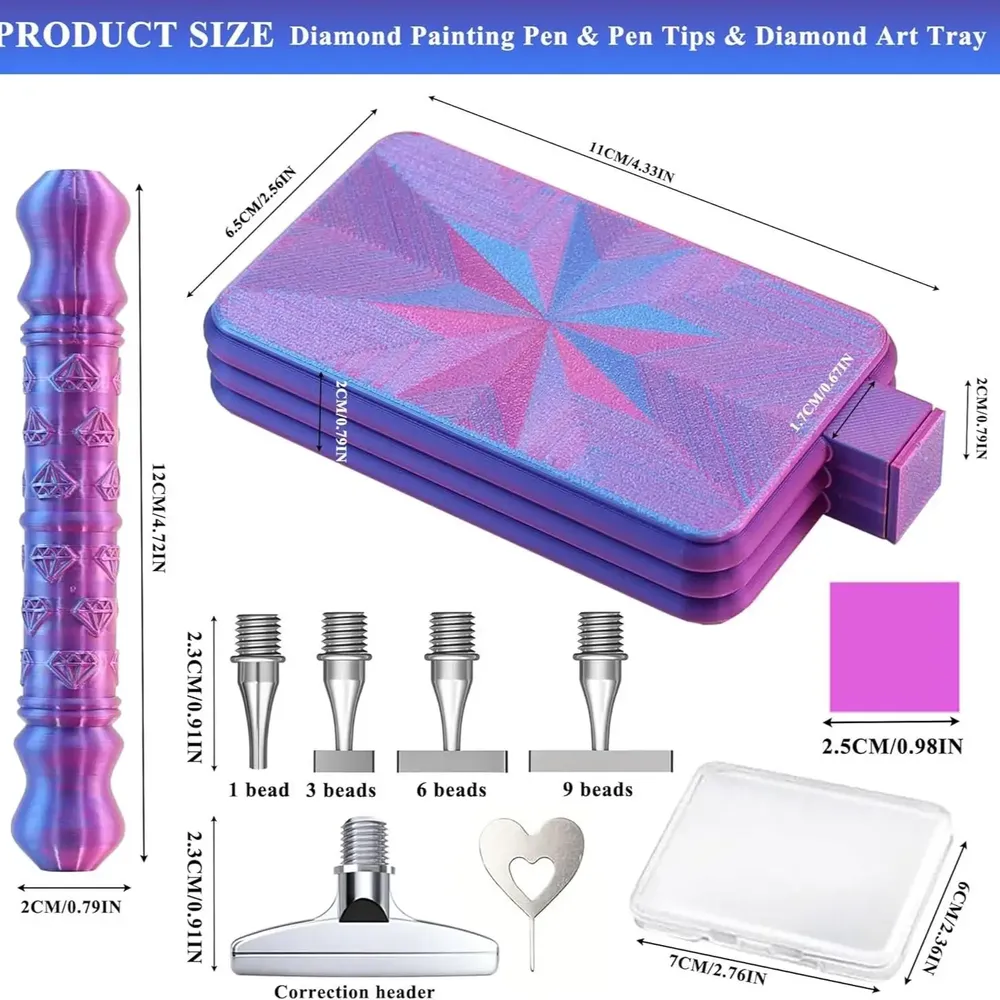 Diamond Painting Stiftset mit 1 bis 9 Stahlspitzen