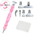 Diamond Painting Stiftset mit 6 austauschbaren Spitzen – Farbe D Pink 6 Metal