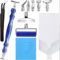 Diamond Painting Stiftset mit Rollwerkzeug und Tablett – Farbe Deep Blue