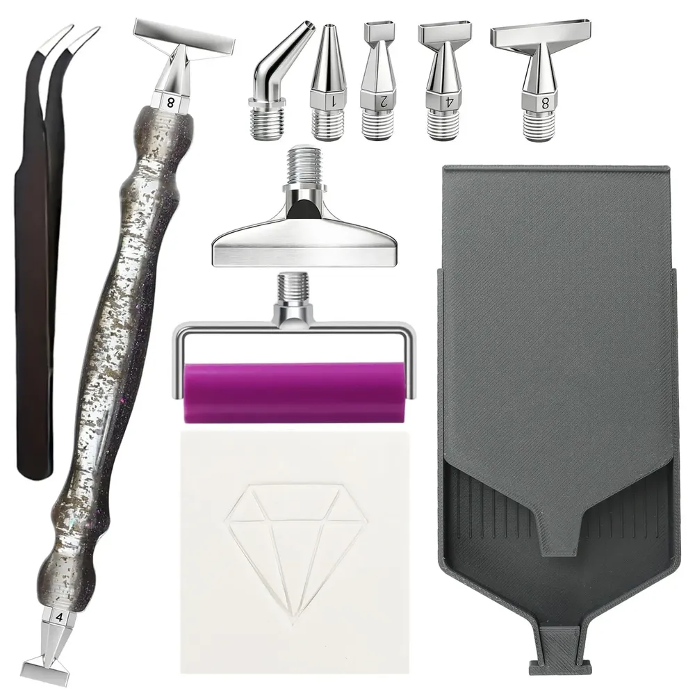 Diamond Painting Stiftset mit Rollwerkzeug und Tablett