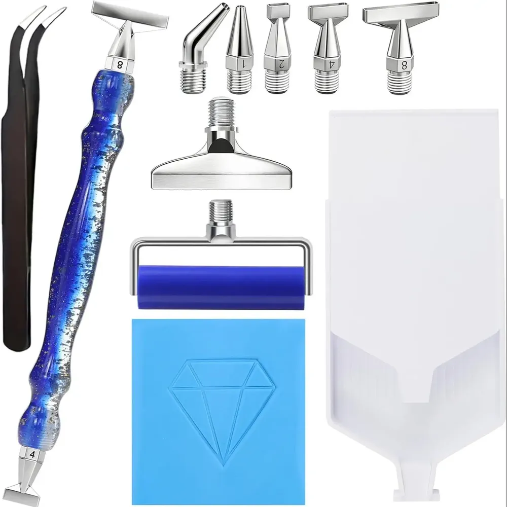 Diamond Painting Stiftset mit Rollwerkzeug und Tablett