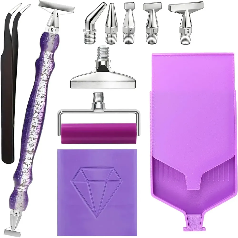 Diamond Painting Stiftset mit Rollwerkzeug und Tablett