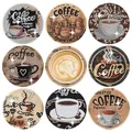 Diamond Painting Untersetzer 8 Stück Kaffeethema rund voll besetzt – Farbe A004