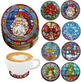 Diamond Painting Untersetzer 8 Stück Schneemann Muster Kristall Verzierungen – Farbe AA1583