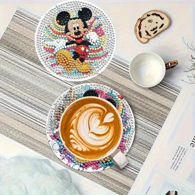 Diamond Painting Untersetzer Holz Cartoon Maus mit Halterung Dekoration
