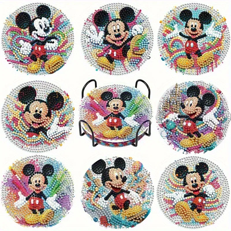 Diamond Painting Untersetzer Holz Cartoon Maus mit Halterung Dekoration