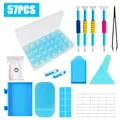 Diamond Painting Werkzeugset mit Aufbewahrungsbehälter – Farbe 57pcs Blue