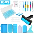 Diamond Painting Werkzeugset mit Aufbewahrungsbehälter – Farbe 85pcs Blue