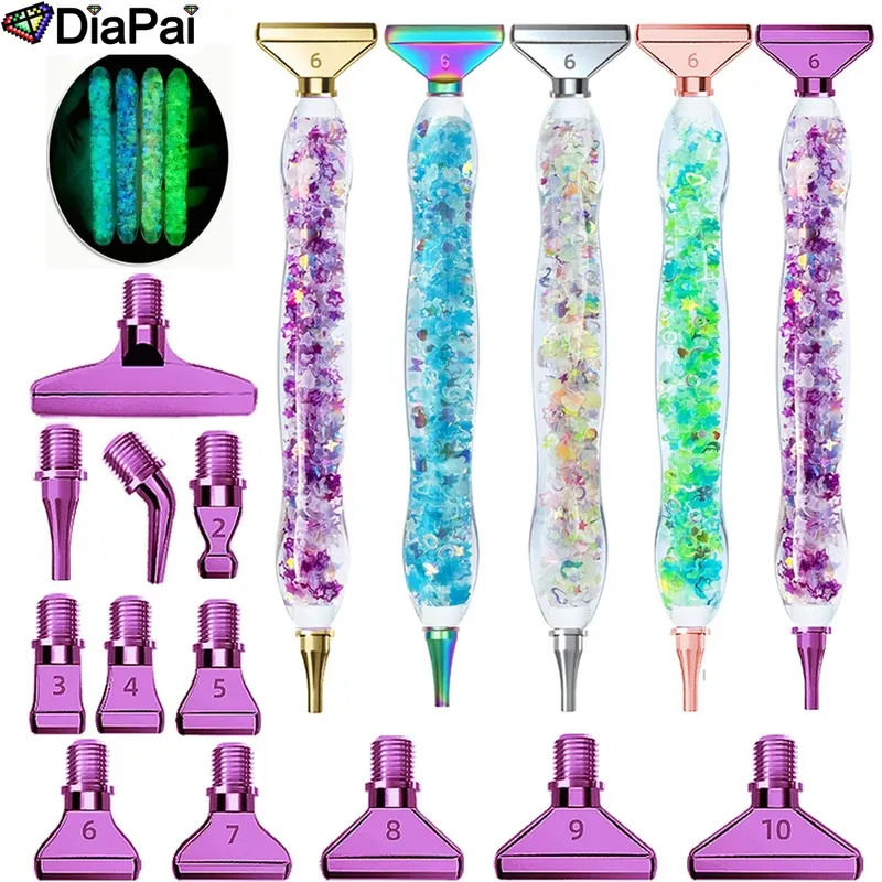DIAPAI Diamond Painting Leuchtstift mit 12 Metallspitzen