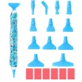 DIAPAI Diamond Painting Leuchtstift mit 12 Metallspitzen – Farbe blue blue head