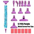 DIAPAI Diamond Painting Leuchtstift mit 12 Metallspitzen – Farbe blue metal purple