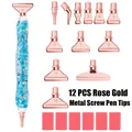 DIAPAI Diamond Painting Leuchtstift mit 12 Metallspitzen – Farbe blue rose gold