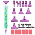 DIAPAI Diamond Painting Leuchtstift mit 12 Metallspitzen – Farbe green metal purple