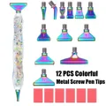 DIAPAI Diamond Painting Leuchtstift mit 12 Metallspitzen – Farbe White metal color