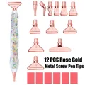 DIAPAI Diamond Painting Leuchtstift mit 12 Metallspitzen – Farbe White rose gold