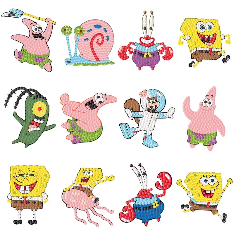DIY Diamantmalerei Aufkleber Doraemon und SpongeBob Serie