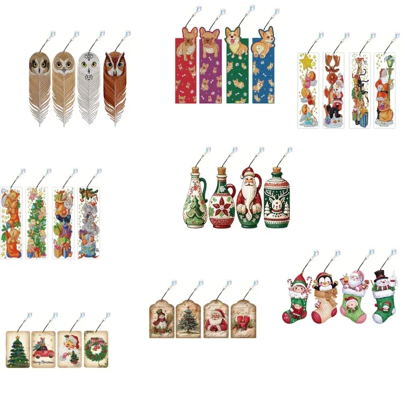DIY Diamantmalerei Lesezeichen Weihnachtsfest Serie mit Anhänger
