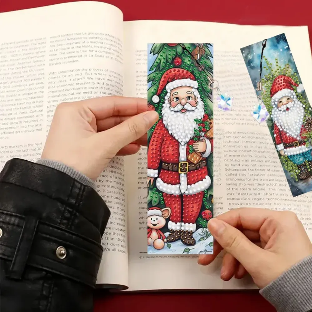 DIY Diamantmalerei Lesezeichen Weihnachtsmotive mit Anhängern