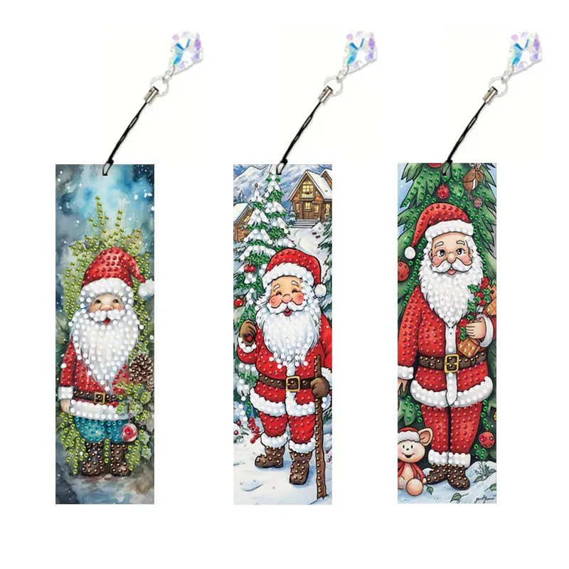 DIY Diamantmalerei Lesezeichen Weihnachtsmotive mit Anhängern